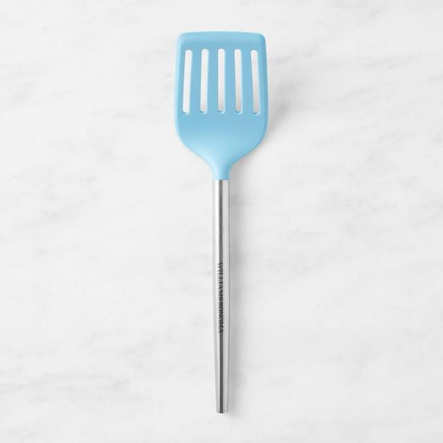 Williams Sonoma Stainless-Steel Silicone Slotted Turner, Sky Blue