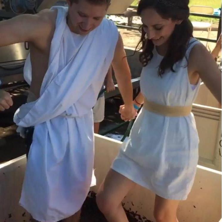 Grape stomping in Santa Barbara. June 2016