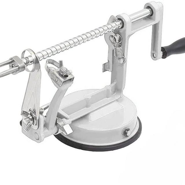 Apple Peeler, Stainless Steel Apple Corer Slicer Peeler, Durable Heavy Duty Die Cast Magnesium Alloy Apple Peeler Slicer Corer with Suction Base(White)