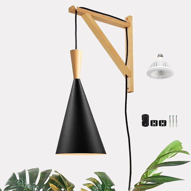 LED Hanging Grow Light, 20W Full Spectrum Pendant Grow Lights 15FT Power Cord, Decorative Grow Light for Indoor Plants, Flowers, Garden (Ceiling Mounted Hooks and Wall Mounted Bracket Included)