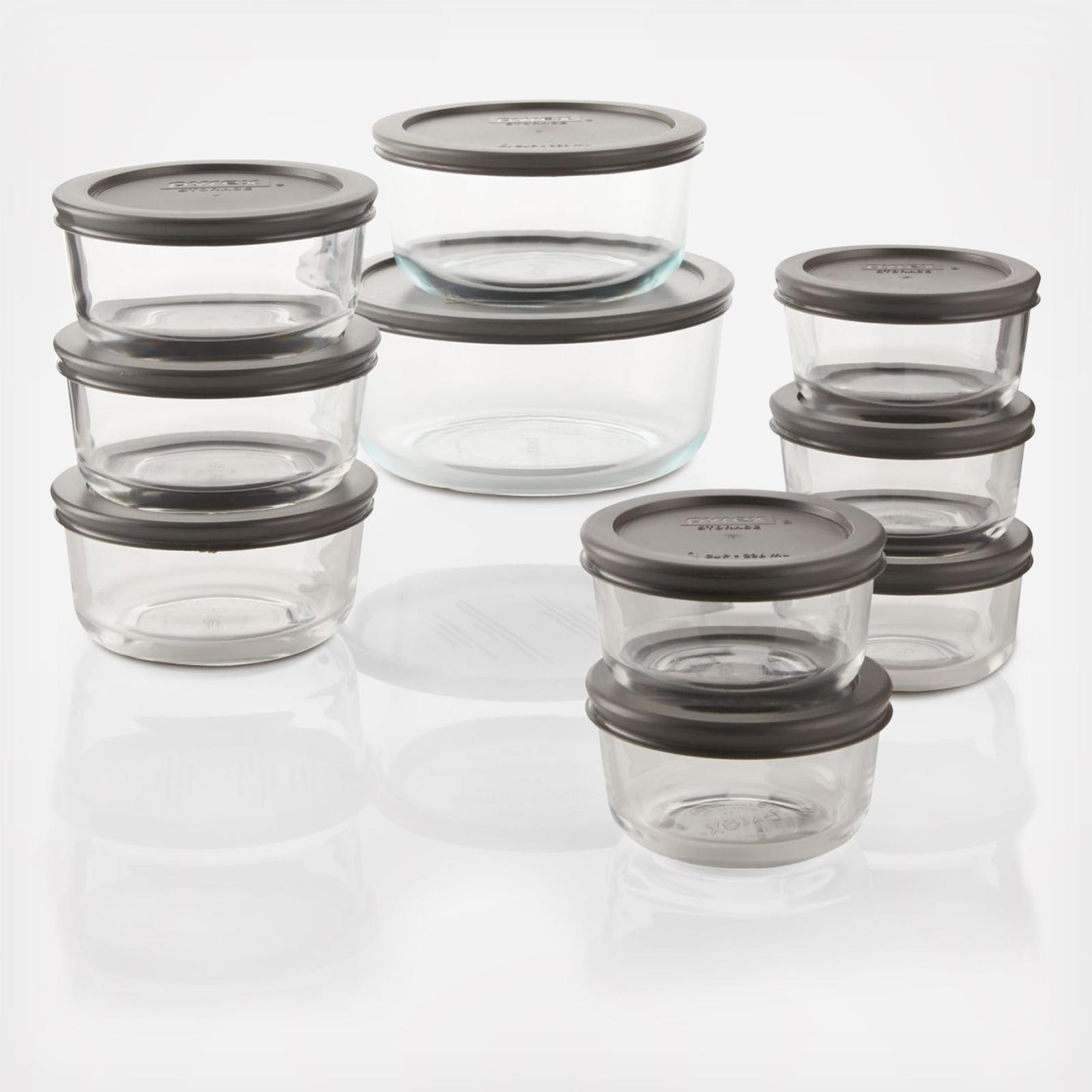  Container Sets, Pyrex Simply Store 18 Piece Meal Prep Storage  Containers Set, Large and Small, Round and Rectangle Glass Food Storage  Containers with Lids