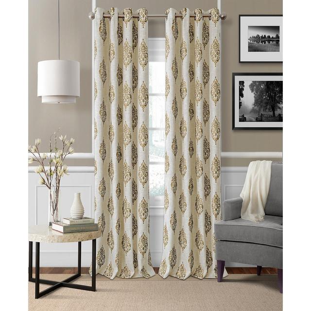 Elrene Navara Medallion Blackout Linen 52" x 84" Window Panel