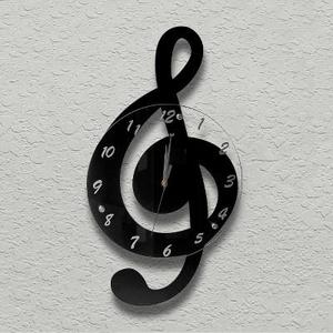 Treble Clef Wall Clock Black - Creative Motion Industries®