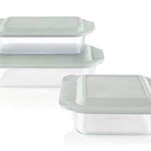 Pyrex Deep 3-Pack Glass Baking Dish Set (9"x13", 7"x11", 8"x8") With BPA-Free Lids, Rectangular Glass Bakeware, Dishwasher, Microwave, Freezer & Pre-Heated Oven Safe