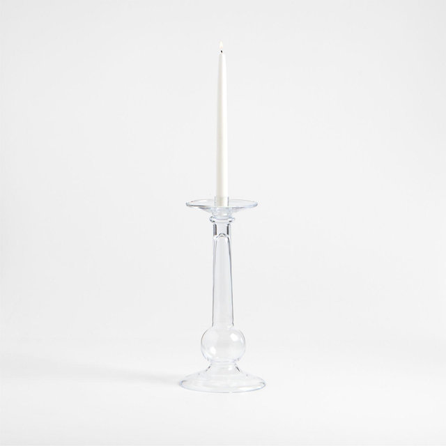 Ophelia Large Clear Glass Taper Holder 14"