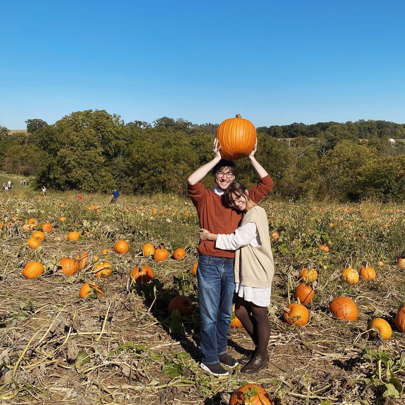 Our first fall living together and pumpkin picking in Madison, 2022