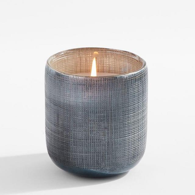 Texture Modern Glass Candle, Navy ,French Tuberose, Small 11.8Oz