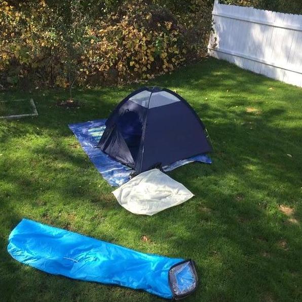 Our very first camping trip (in the backyard) to make we sure could hack it!