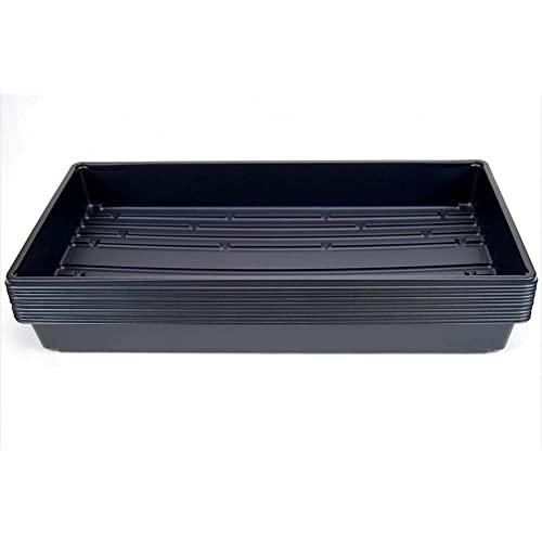 10 Plant Growing Trays (No Drain Holes) - 20" x 10" - Perfect Garden Seed Starter Grow Trays: for Seedlings, Indoor Gardening, Growing Microgreens, Wheatgrass & More - Soil or Hydroponic