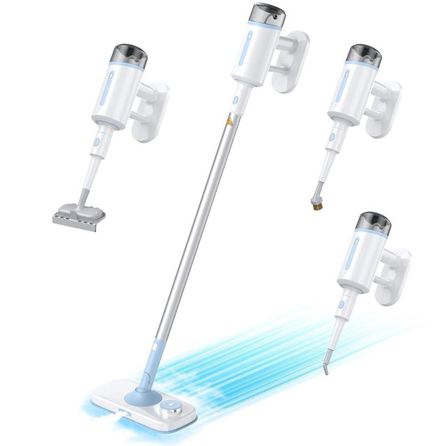 Steam Mop with Detachable Handheld Steamer Suitable for Hardwood, Tile, Laminate and All Floors, Powerful Steam Cleaner with Multipurpose Attachments Perfect for Other Home Cleaning