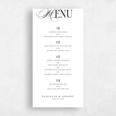 White Wedding Menu - Nevis