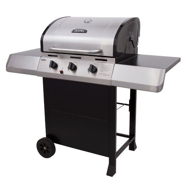 3-Burner Propane Gas Grill with Side Shelves