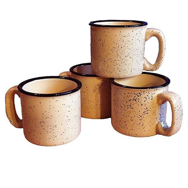 Marble Creek Ceramic Campfire Mug, 15oz - Set of 4 (Sand)