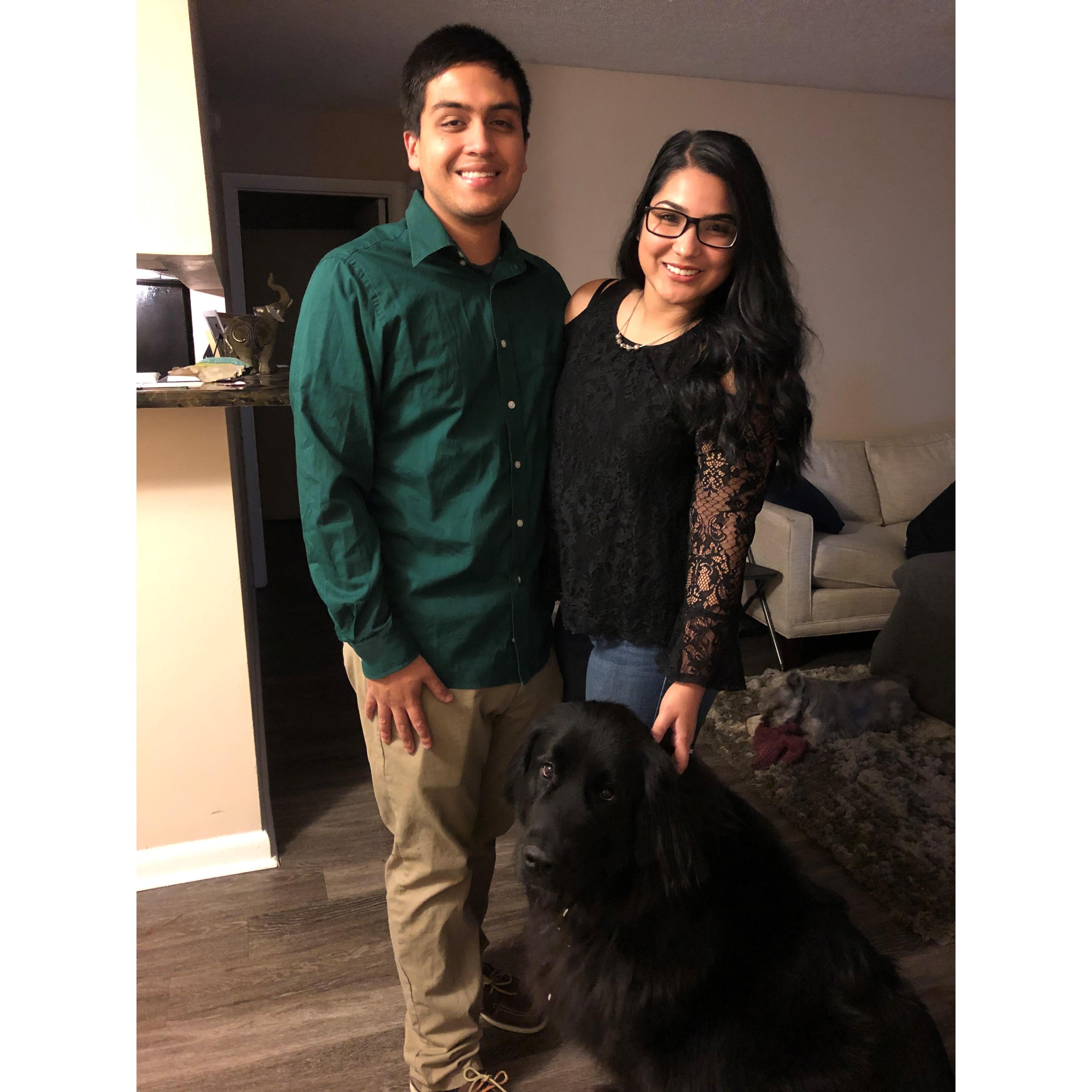 Going out to celebrate our one year engagement anniversary :)