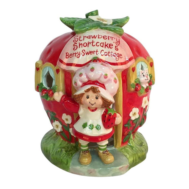Strawberry Shortcake's Berry Sweet Cottage Candle House, 6" L x 6.75" W x 7" H Created by Blue Sky Clayworks