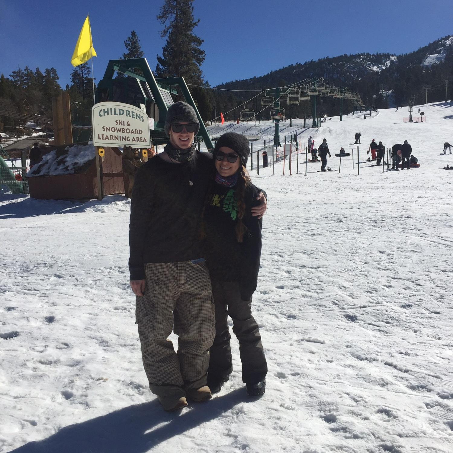 Michelle taught Aaron how to snowboard. Turns out he was a natural, never even falling off the lift. We love snowboarding together!
2016