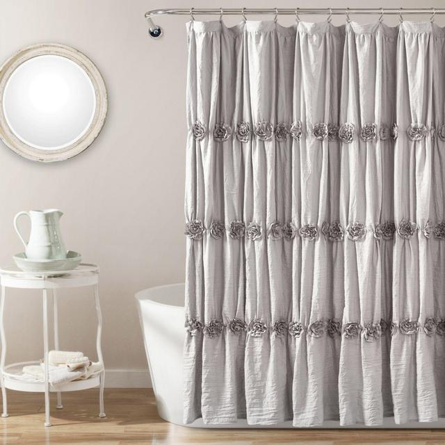 Rosettes 54-Inch x 78-Inch Shower Curtain in Grey