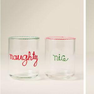 Love Notes Naughty/Nice Juice Glass, Set of 2