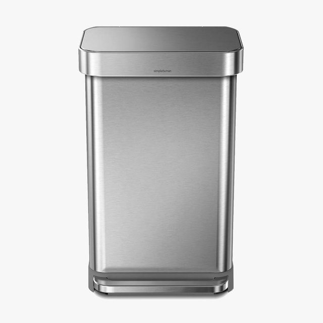 Simplehuman® 45 Liter Step Trash Can, Single Compartment - Stainless Steel
