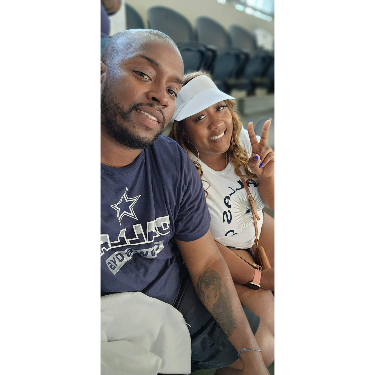 I converted him for a day!! Yes, he became a cowboys fan for a day!!!! Lol (Love is a powerful thing)