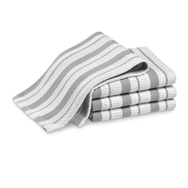 Williams Sonoma Classic Striped Dishcloths, Drizzle Grey