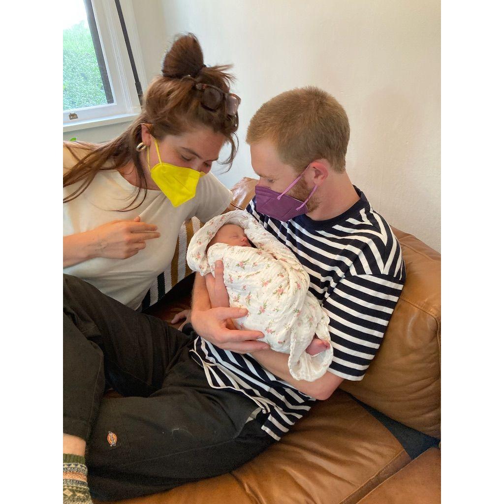 Auntie Helen and Uncle Noah meet baby Emma. (2023)