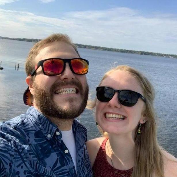 We took this good good shot on a walk at Heritage Landing in Muskegon before cooking a fancy dinner together to celebrate our engagement :)