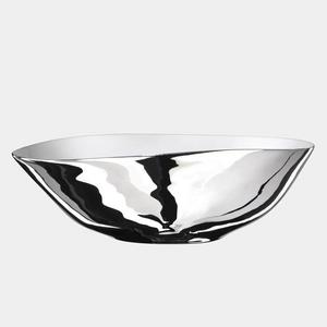 Tsé & Tsé - Wide & Low Salad Bowl, Platinum Glazed Exterior