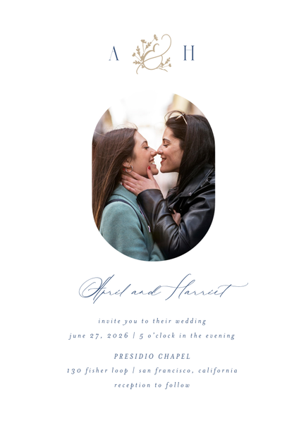 Olmo Frame | Dark Cobalt | Zola Wedding Invitations