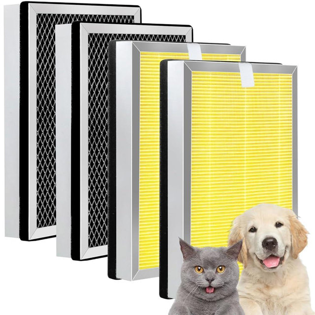 25 Pet Replacement Filter Compatible with MA Series Air Purifier 25 S1/W1/B1,3 in 1 Stage with Pre-filter,H13 True HEPA,and Activated Carbon,4-Pack