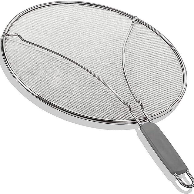 13" Grease Splatter Screen for Cooking | Stainless Steel Oil Splatter Guard and Ultra-Fine Mesh Protects Skin from Burns (Grey)