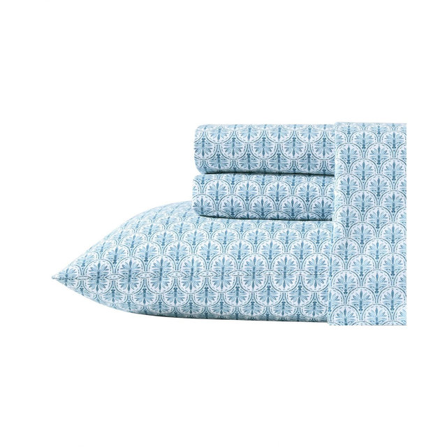Tommy Bahama Home Cotton Percale 4 Piece Sheet Set, Queen