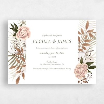 White Wedding Invitation - Segovia Landscape