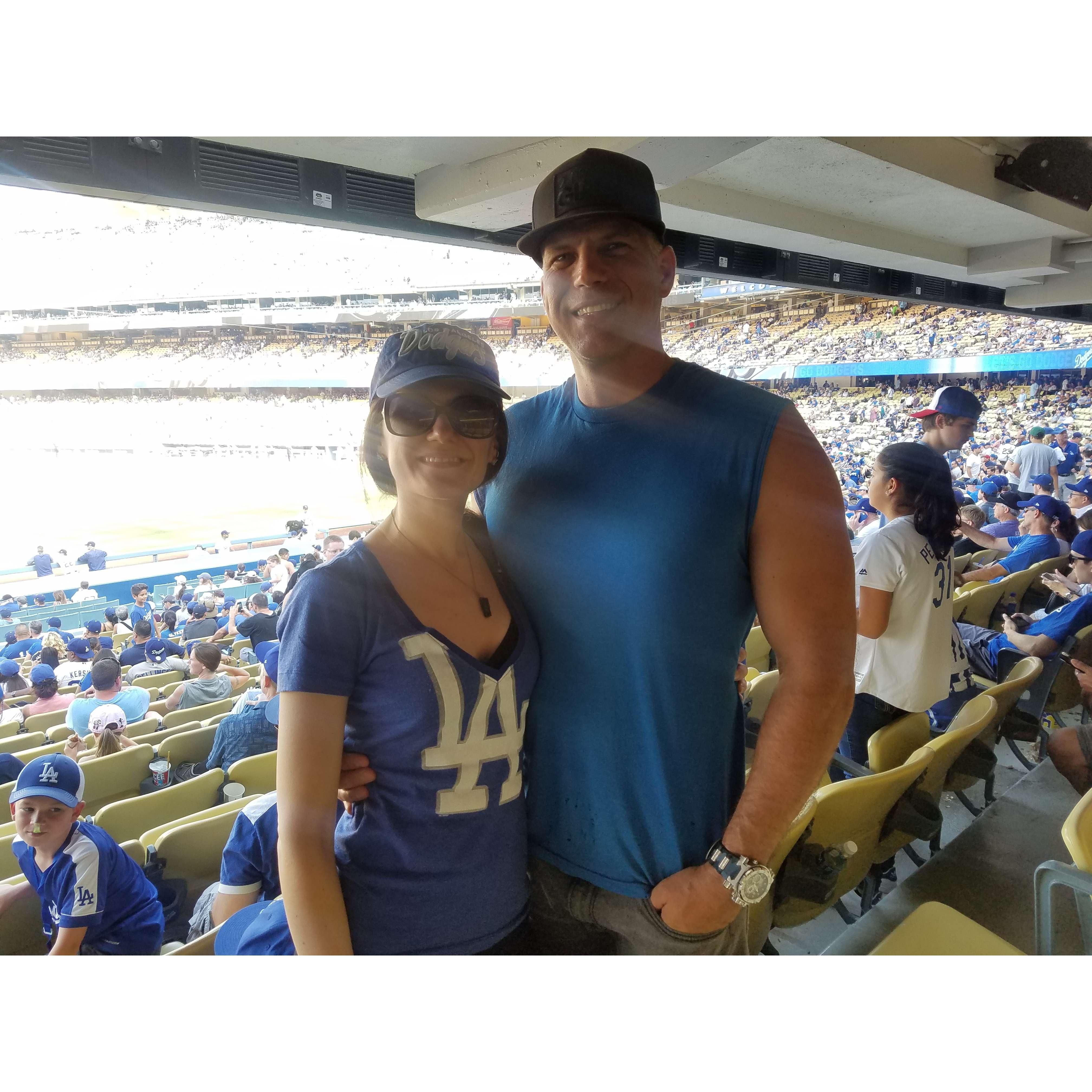 Jason is no baseball fan but he went to this game for me, and he ended up on the big screen!