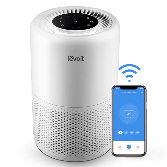 LEVOIT Smart WiFi Air Purifier for Home, Alexa Enabled H13 True HEPA Filter for Allergies, Pets, Smokers, Smoke, Dust, Pollen, 24dB Quiet Air Cleaner for Bedroom with Display Off Design, Core 200S