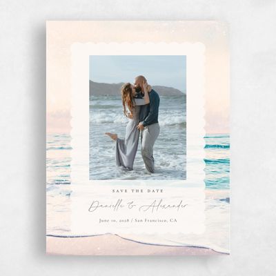 Blush, Orange Wedding Save the Date - Luve Photo