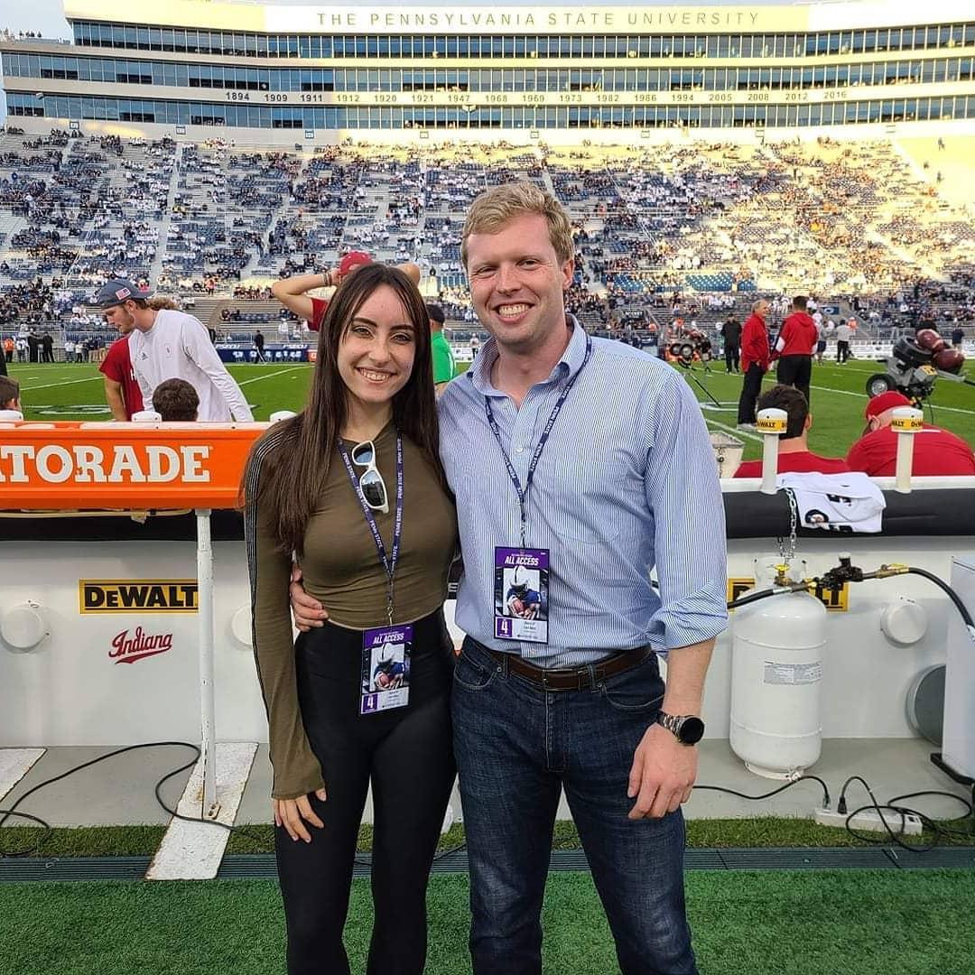 Anna and Riley at Penn State University - who knew that Anna's first IU game would be after she graduated, 8 hours from Indiana, and include VIP field passes!