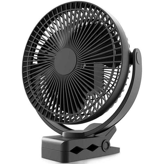 10000mAh Rechargeable Portable Fan, 8-Inch Battery Operated Clip on Fan, USB Fan, 4 Speeds, Strong Airflow, Sturdy Clamp for Personal Office Desk Golf Car Outdoor Travel Camping Tent Gym Treadmill