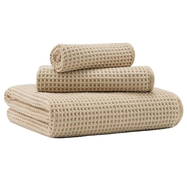 MICROFI New Microfiber Waffle Bath Towels, 3 Pieces, Oversized, Soft, Absorbent, Fast Drying, Lint Free, Includes Bath, Face and Hand Towels