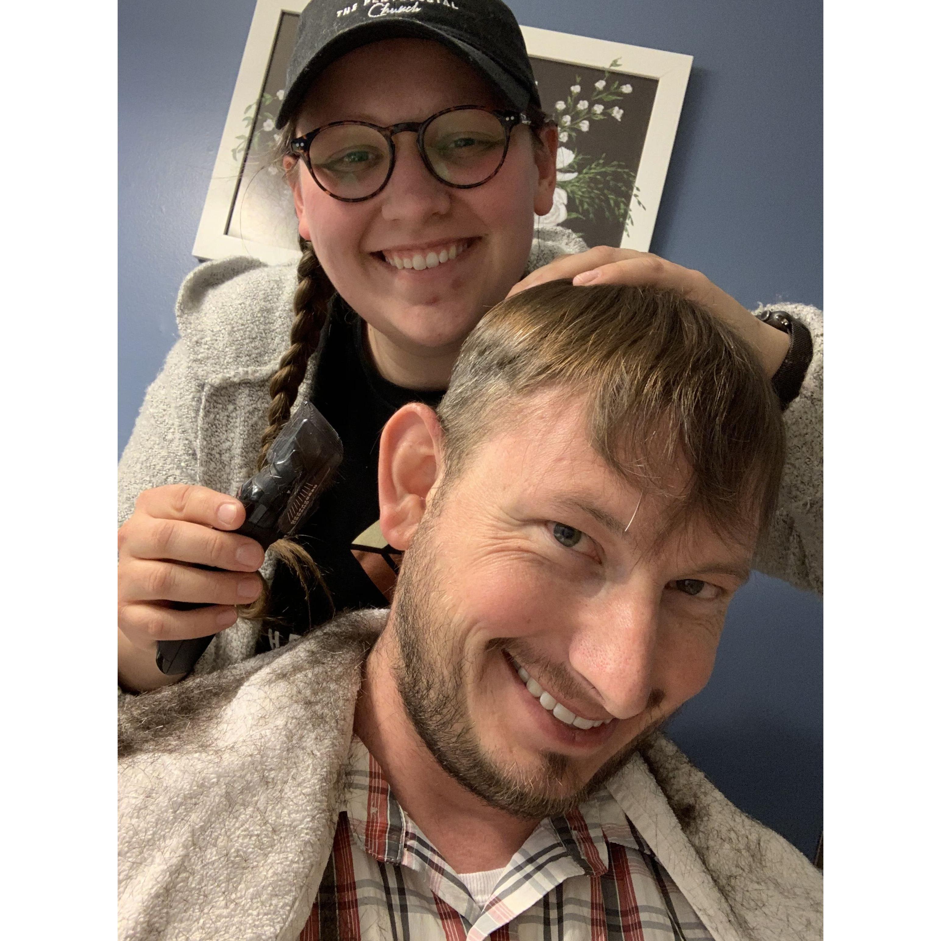 First time he let me cut his quarantine hair
