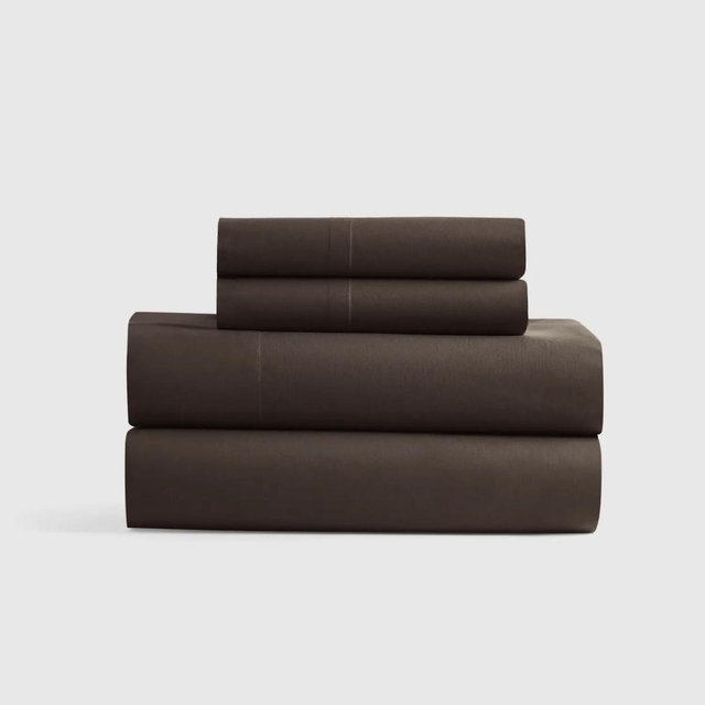 Espresso Classic Organic Percale Sheet Set - King