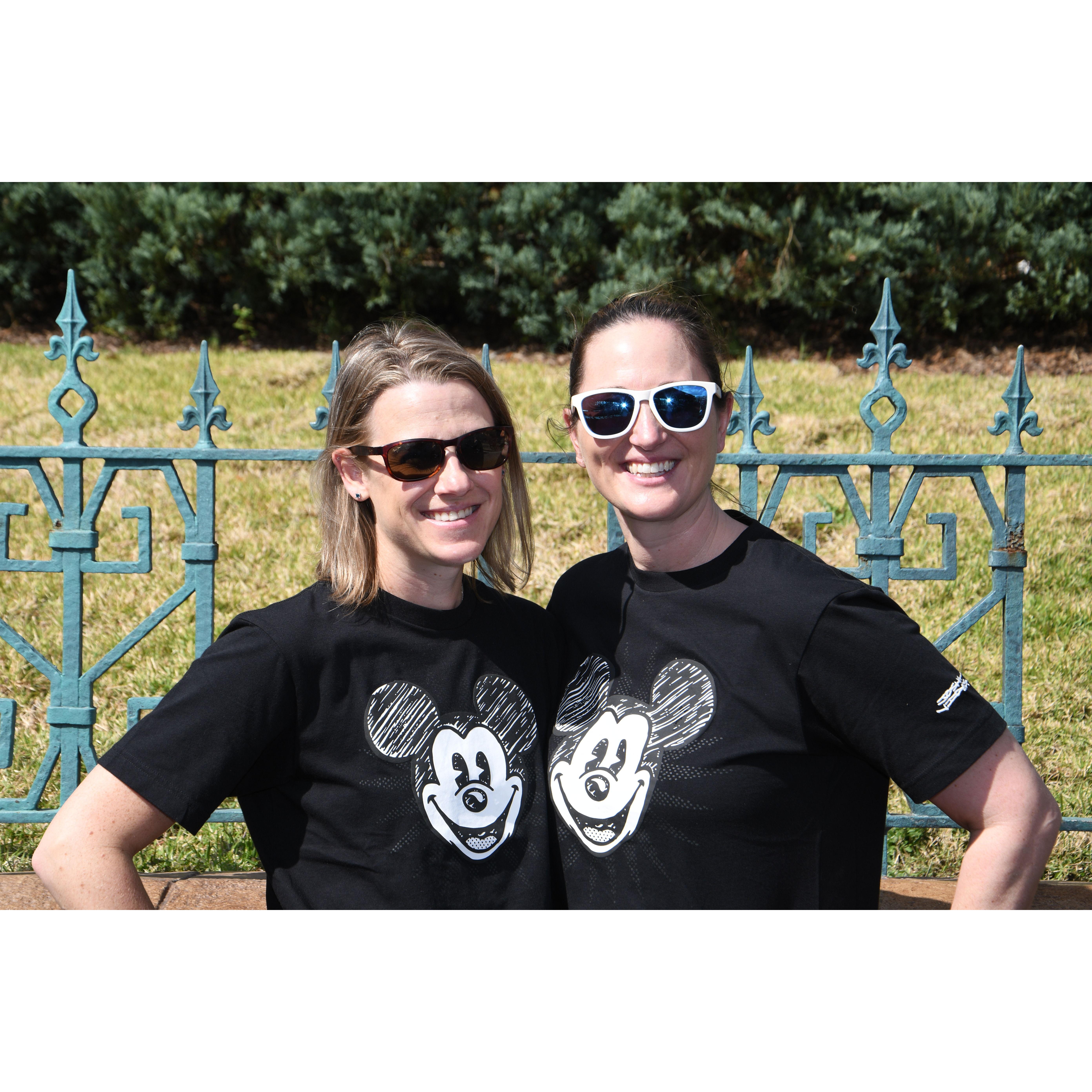 Look at us being cute in our matching Mickey shirts during our first trip together at Disney World!