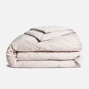 Brooklinen Classic Percale Duvet Cover - Block Print Floral in Pebble, KING