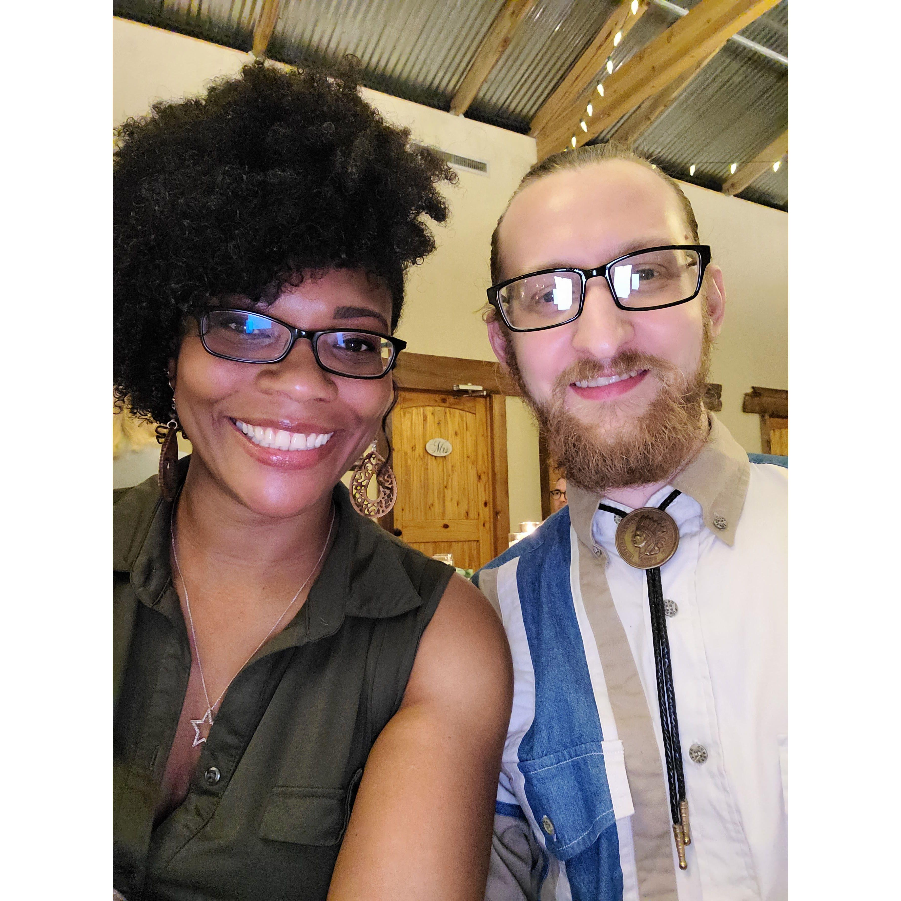 Celebrating Jonathan's sister's wedding in Arkansas!