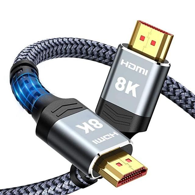 8K@60 HDMI Cable 10FT/3M, Highwings 48Gbps 2.1 High Speed HDMI Braided Nylon 4K120 144Hz RTX 3090 eARC HDR10 4:4:4 HDCP 2.2&2.3 Compatible for PS5, PS4, UHD TV and PC