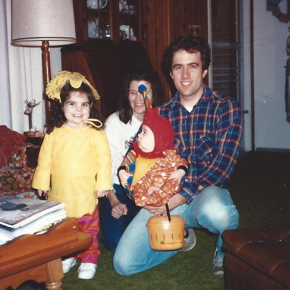 Baby Joe, his sister Julia and their parents on Halloween