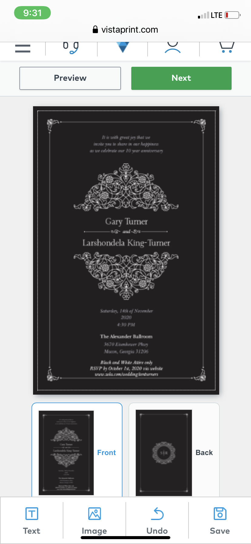 The Wedding Website of Larshondela King-Turner and Gary Turner