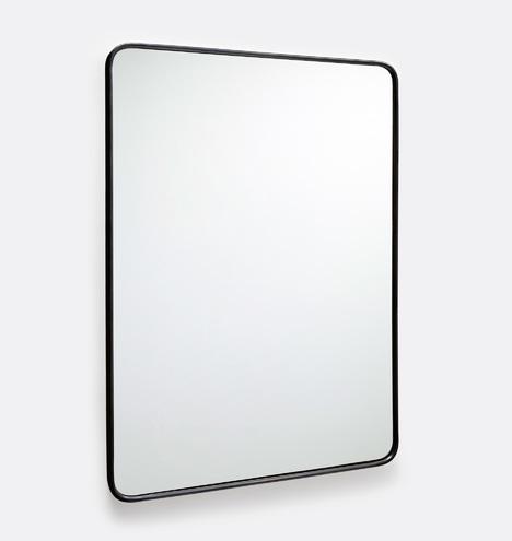 20" x 30" Oil-Rubbed Bronze Rounded Rectangle Metal Framed Mirror | Rejuvenation