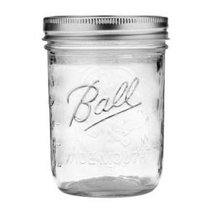 Ball 12ct 16oz Glass Mason Jar with Lid and Band - Wide Mouth