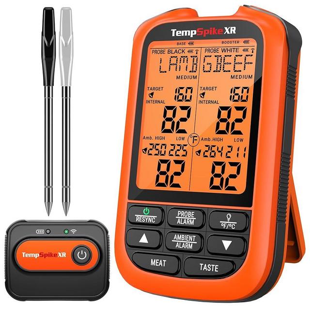 ThermoPro TempSpike 2000FT Wireless Meat Thermometer with 2 Ultra-Thin Wireless Meat Probe, Smart Meat Thermometer Digital Wireless for Rotisserie, Smoker, BBQ, Grill and Kitchen Cooking Thermometer
